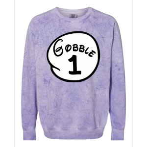 Gobble 1 2 3 Funny Thanksgiving Matching Colorblast Crewneck Sweatshirt