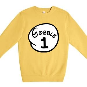 Gobble 1 2 3 Funny Thanksgiving Matching Premium Crewneck Sweatshirt