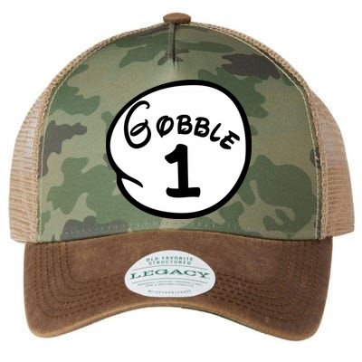 Gobble 1 2 3 Funny Thanksgiving Matching Legacy Tie Dye Trucker Hat