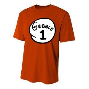 Gobble 1 2 3 Funny Thanksgiving Matching Performance Sprint T-Shirt