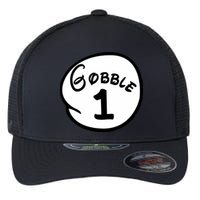 Gobble 1 2 3 Funny Thanksgiving Matching Flexfit Unipanel Trucker Cap