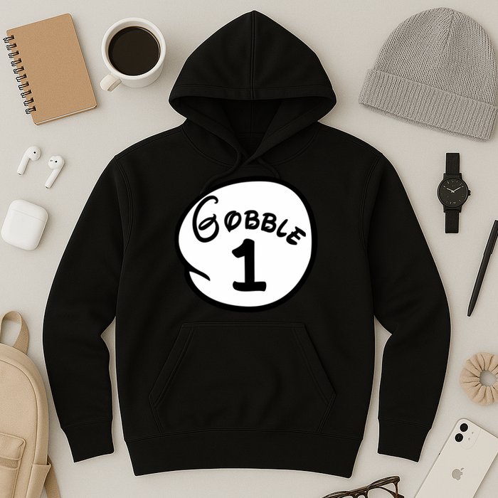 Gobble 1 2 3 Funny Thanksgiving Matching Hoodie