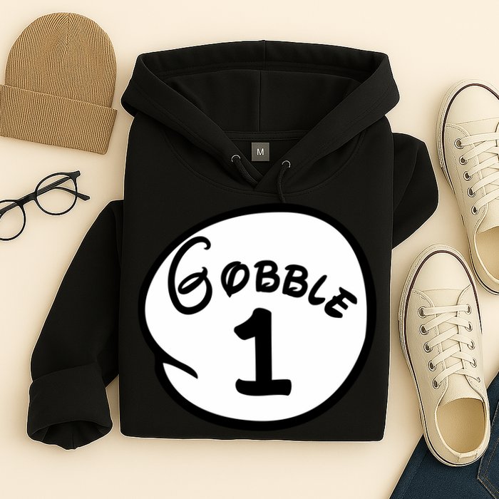 Gobble 1 2 3 Funny Thanksgiving Matching Hoodie