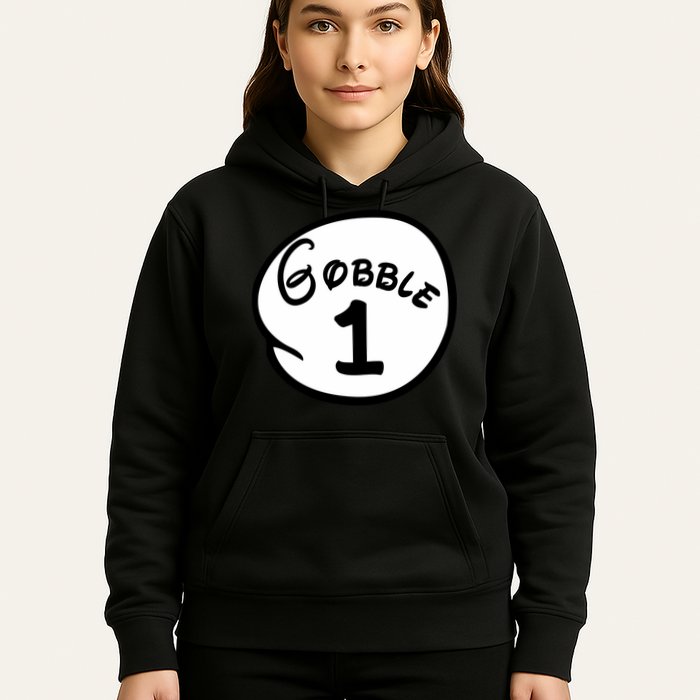 Gobble 1 2 3 Funny Thanksgiving Matching Hoodie
