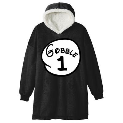 Gobble 1 2 3 Funny Thanksgiving Matching Hooded Wearable Blanket