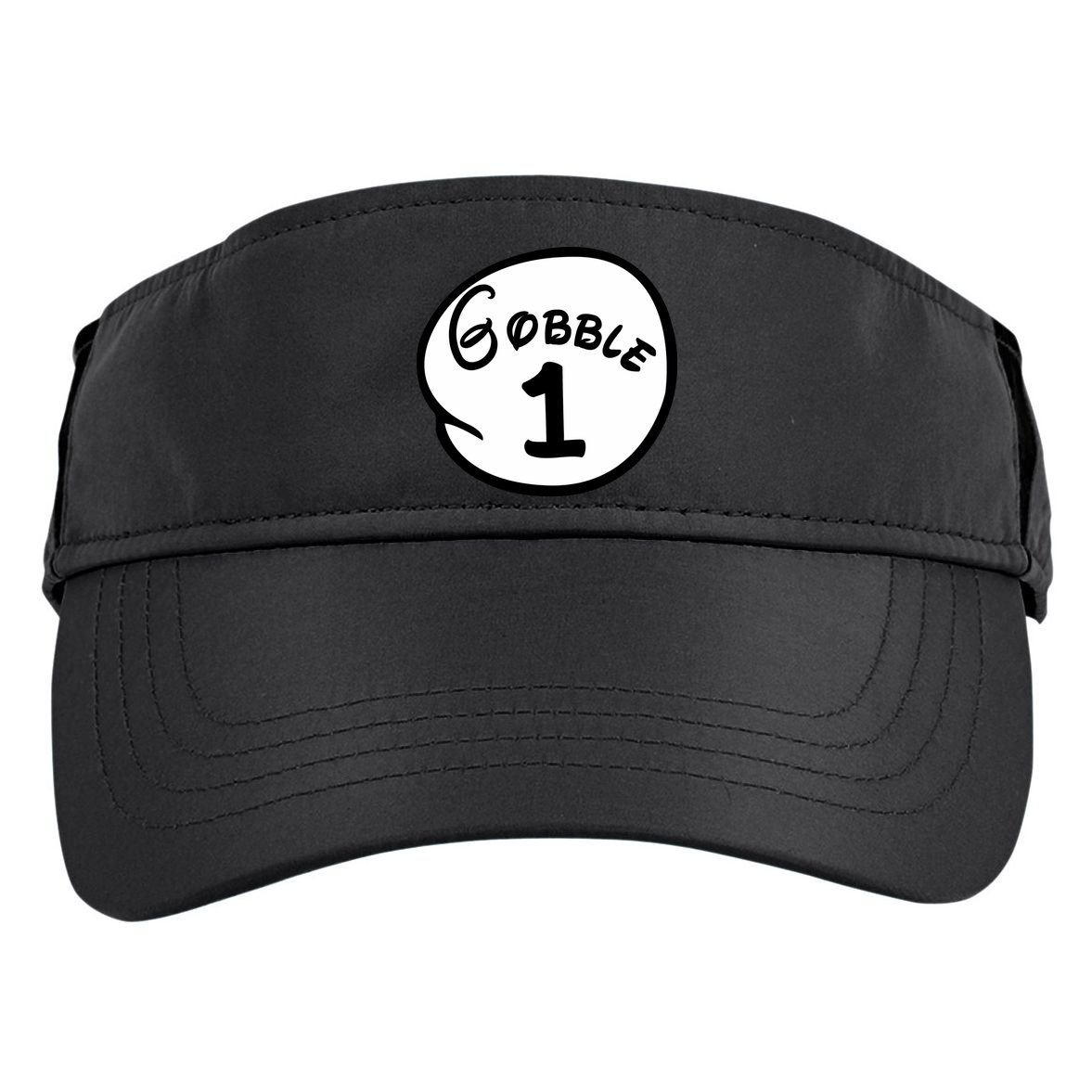 Gobble 1 2 3 Funny Thanksgiving Matching Adult Drive Performance Visor