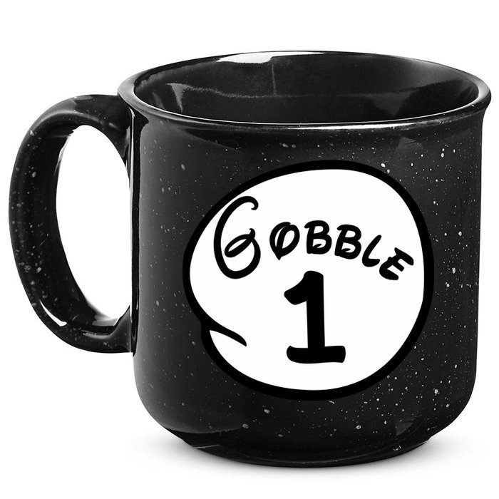 Gobble 1 2 3 Funny Thanksgiving Matching 15oz Campfire Ceramic Mug
