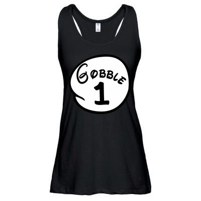 Gobble 1 2 3 Funny Thanksgiving Matching Ladies Essential Flowy Tank