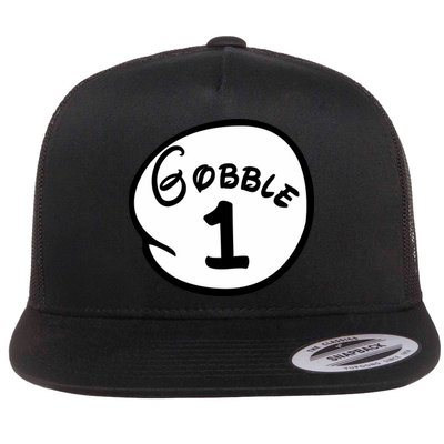 Gobble 1 2 3 Funny Thanksgiving Matching Flatbill Hat