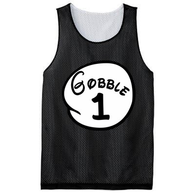 Gobble 1 2 3 Funny Thanksgiving Matching Mesh Reversible Basketball Jersey Tank