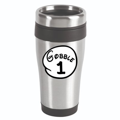 Gobble 1 2 3 Funny Thanksgiving Matching 16oz Travel Tumbler