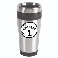 Gobble 1 2 3 Funny Thanksgiving Matching 16oz Travel Tumbler