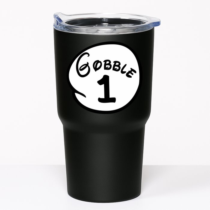 Gobble 1 2 3 Funny Thanksgiving Matching Tumbler