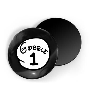 Gobble 1 2 3 Funny Thanksgiving Matching Magnet