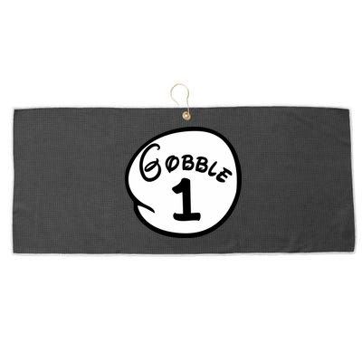 Gobble 1 2 3 Funny Thanksgiving Matching Large Microfiber Waffle Golf Towel
