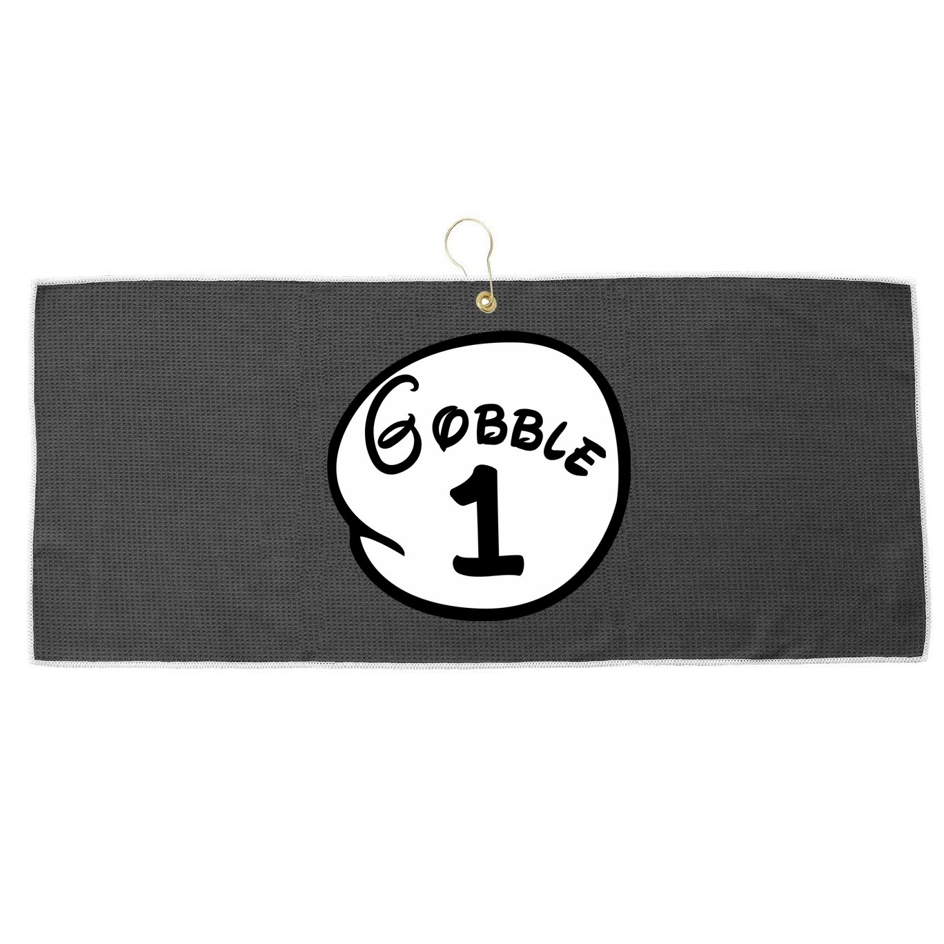 Gobble 1 2 3 Funny Thanksgiving Matching Large Microfiber Waffle Golf Towel