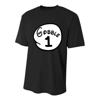 Gobble 1 2 3 Funny Thanksgiving Matching Youth Performance Sprint T-Shirt