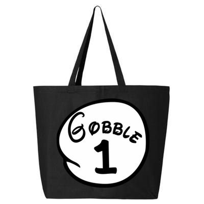 Gobble 1 2 3 Funny Thanksgiving Matching 25L Jumbo Tote