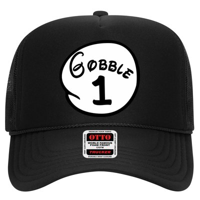 Gobble 1 2 3 Funny Thanksgiving Matching Trucker Hat