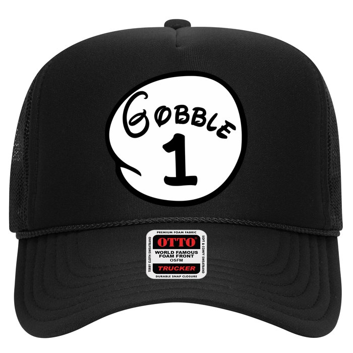 Gobble 1 2 3 Funny Thanksgiving Matching Hat