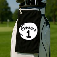 Gobble 1 2 3 Funny Thanksgiving Matching Golf Towel