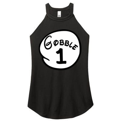 Gobble 1 2 3 Funny Thanksgiving Matching Women's Perfect Tri Rocker Tank