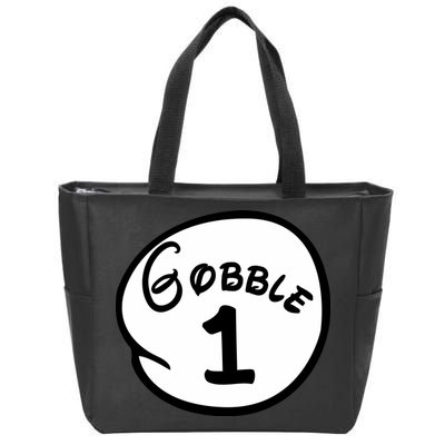 Gobble 1 2 3 Funny Thanksgiving Matching Zip Tote Bag