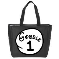 Gobble 1 2 3 Funny Thanksgiving Matching Zip Tote Bag