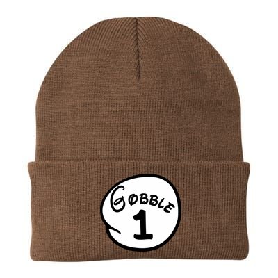 Gobble 1 2 3 Funny Thanksgiving Matching Beanie