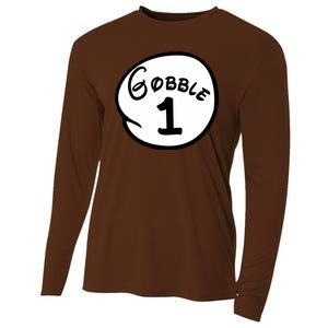 Gobble 1 2 3 Funny Thanksgiving Matching Cooling Performance Long Sleeve Crew