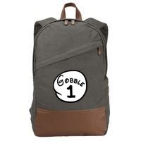 Gobble 1 2 3 Funny Thanksgiving Matching Cotton Canvas Backpack