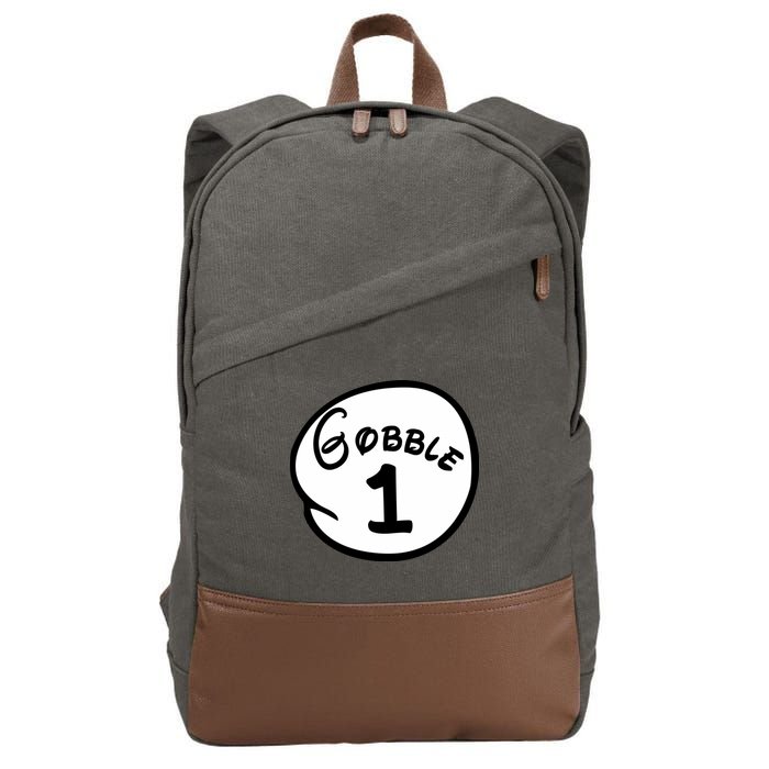Gobble 1 2 3 Funny Thanksgiving Matching Cotton Canvas Backpack