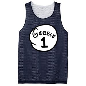 Gobble 1 2 3 Funny Thanksgiving Matching Mesh Reversible Basketball Jersey Tank