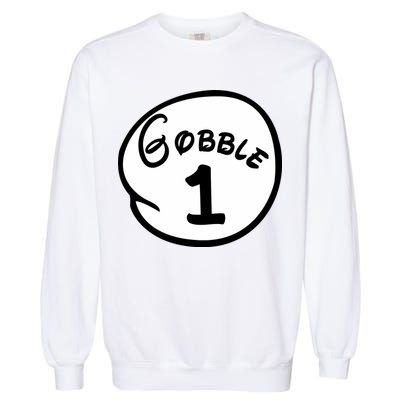 Gobble 1 2 3 Funny Thanksgiving Matching Garment-Dyed Sweatshirt