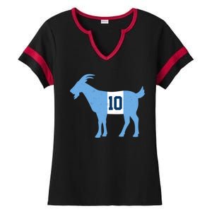 Messi Goat #10 Argentina Soccer Ladies Halftime Notch Neck Tee