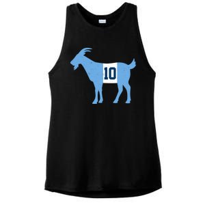 Messi Goat #10 Argentina Soccer Ladies PosiCharge Tri-Blend Wicking Tank