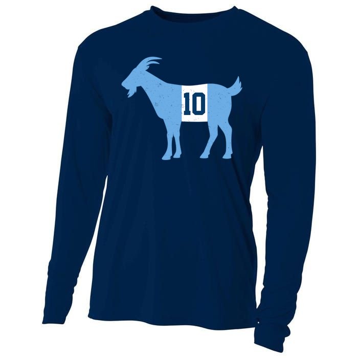 Messi Goat #10 Argentina Soccer Cooling Performance Long Sleeve Crew