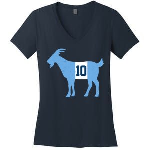 Messi Goat #10 Argentina Soccer Women's V-Neck T-Shirt