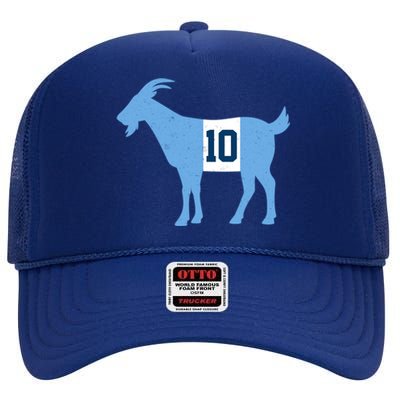 Messi Goat #10 Argentina Soccer High Crown Mesh Back Trucker Hat