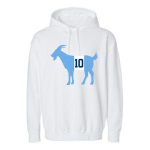 Messi Goat #10 Argentina Soccer Garment-Dyed Fleece Hoodie