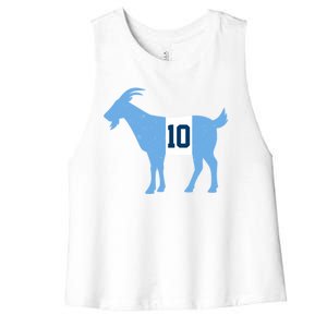 Messi Goat #10 Argentina Soccer Women's Racerback Cropped Tank