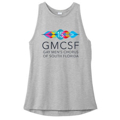 Gmcsf 15th Anniversary Logo White Raglan Baseball Ladies PosiCharge Tri-Blend Wicking Tank