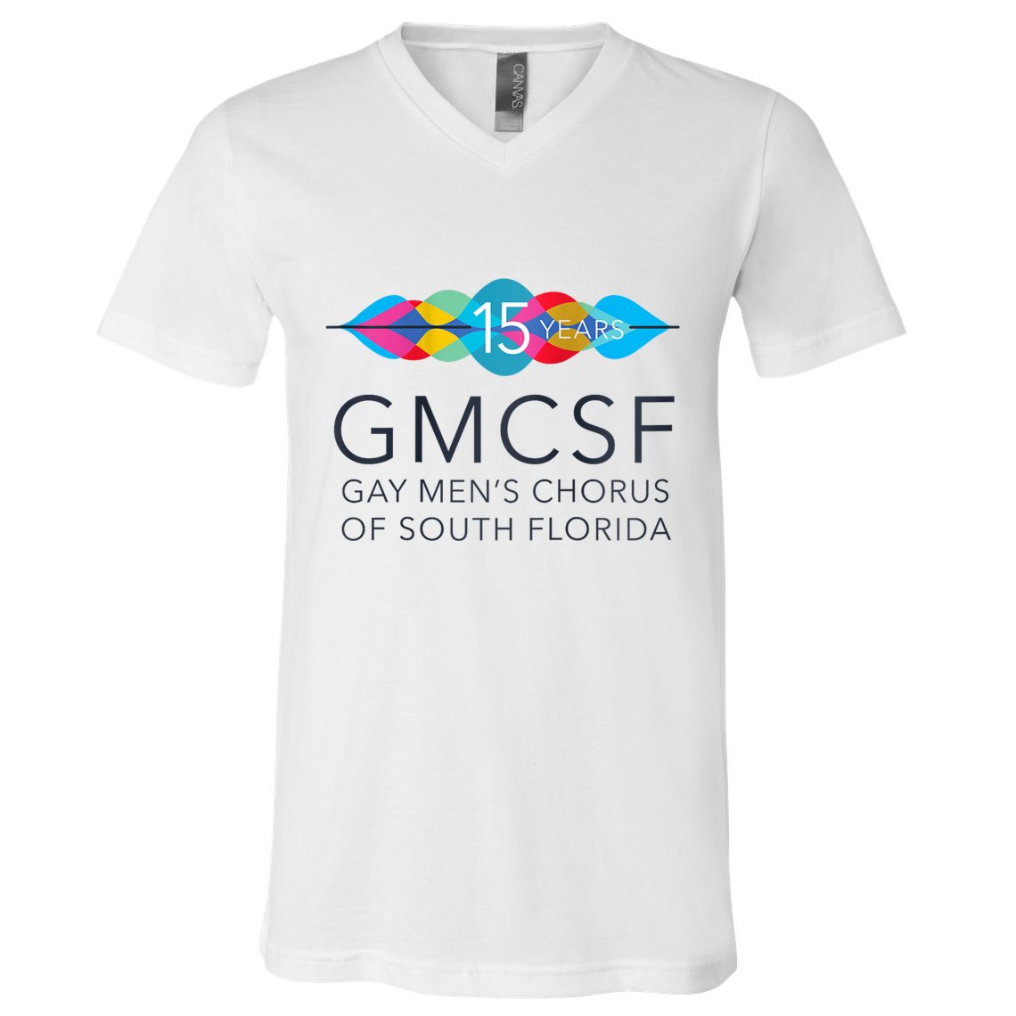 Gmcsf 15th Anniversary Logo White Raglan Baseball V-Neck T-Shirt