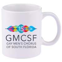 Gmcsf 15th Anniversary Logo White Raglan Baseball 11oz C Handle Ceramic Mug