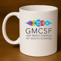 Gmcsf 15th Anniversary Logo White Raglan Baseball 11oz C Handle Ceramic Mug