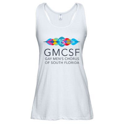 Gmcsf 15th Anniversary Logo White Raglan Baseball Ladies Essential Flowy Tank