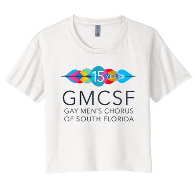 Gmcsf 15th Anniversary Logo White Raglan Baseball Women's Crop Top Tee