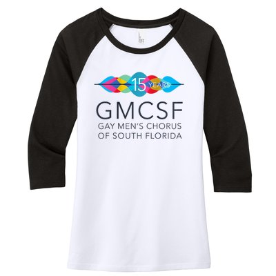 Gmcsf 15th Anniversary Logo White Raglan Baseball Women's Tri-Blend 3/4-Sleeve Raglan Shirt