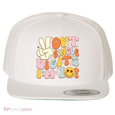 Groovy 10th Birthday Girl Peace Out Single Digits IM 10 Wool Snapback Cap