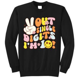 Groovy 10th Birthday Girl Peace Out Single Digits Im 10 Sweatshirt